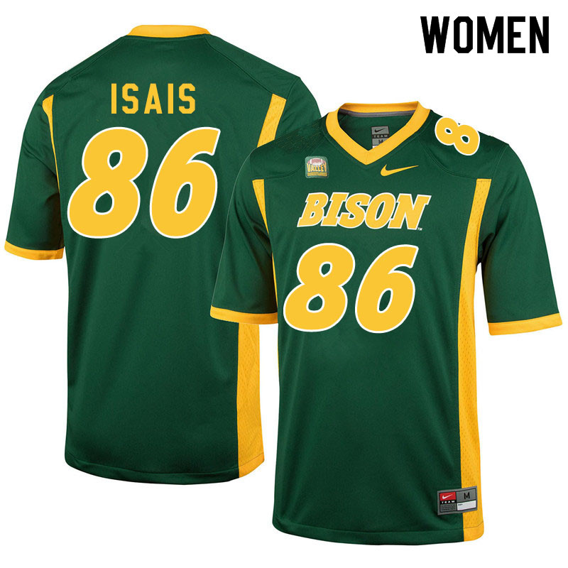 Women #86 Peter Isais North Dakota State Bison College Football Jerseys Sale-Green - Click Image to Close